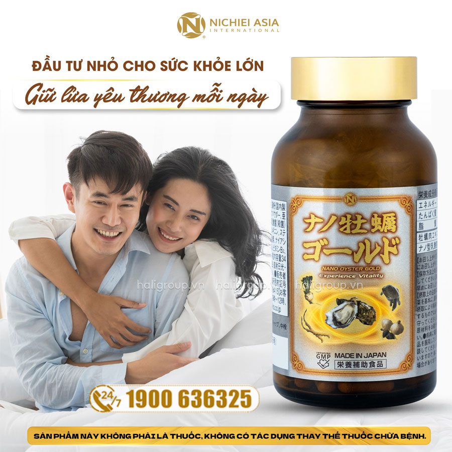 Viên Tinh Chất Hàu Nano Oyster Gold 5 in 1 Nichiei Bussan