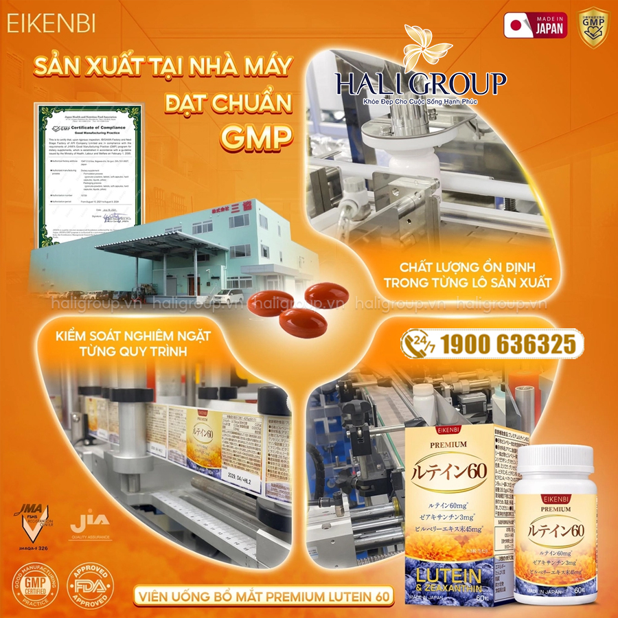 review Viên Uống Bổ Mắt Eikenbi Premium Lutein 60 Nhật Bản
