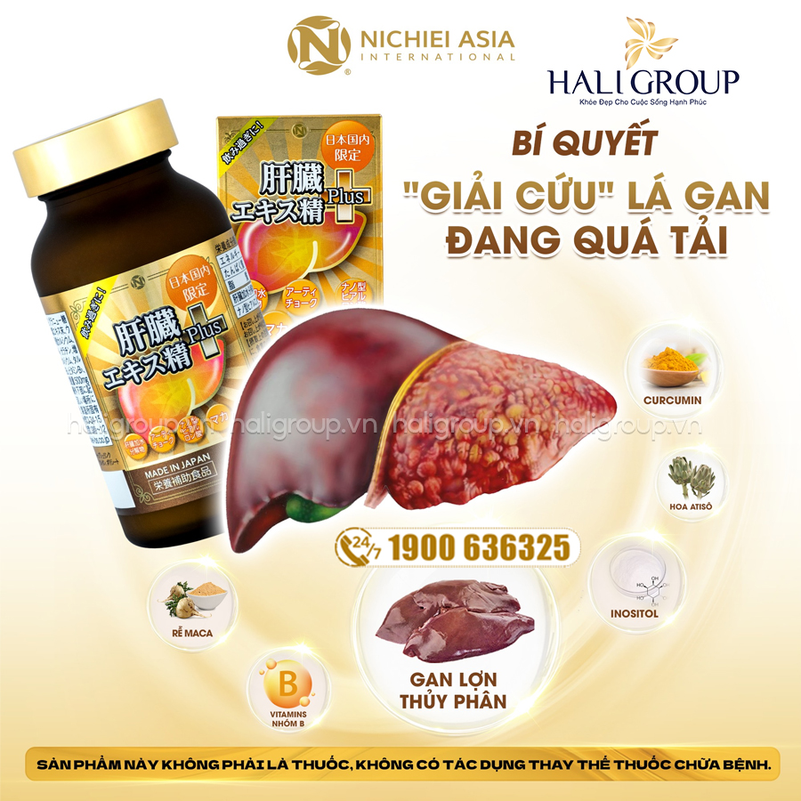 thành phần Viên Uống Bổ Gan Liver Hydrolyzate Plus Nichiei Asia Nhật Bản (Hộp 180 Viên)