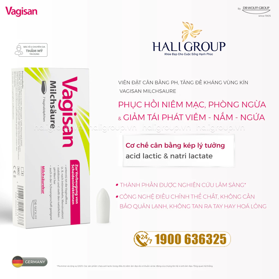 công dụng Viên Đặt Cân Bằng pH Vùng Kín Vagisan Milchsäure Đức