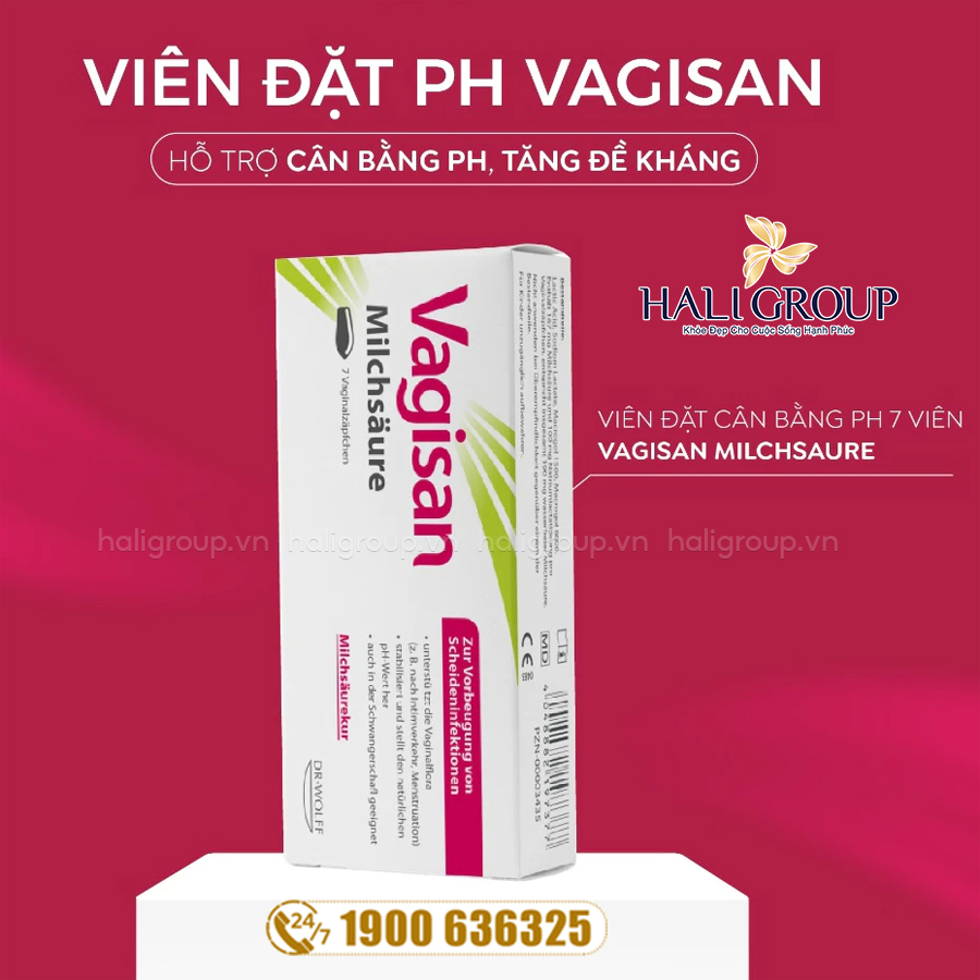 Viên Đặt Cân Bằng pH Vagisan Milchsäure Đức